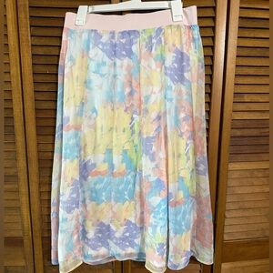 Ruby Rd. Pastel Stretchy A-Line Skirt Size Petite Medium